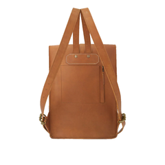 Vintage Tan Cowhide Genuine Leather Travel Backpack