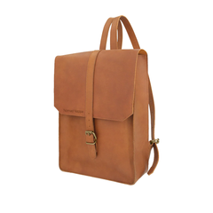 Vintage Tan Cowhide Genuine Leather Travel Backpack