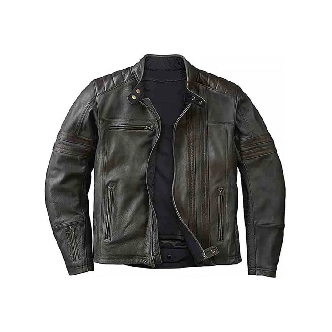 Men s Original Leather Armor Thermal Liner Moto Jacket