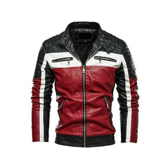 Men's Red Slim Fit Original Leather Moto Jacket