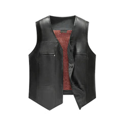 Men's V Neck Single Breasted Motorcycle Vest