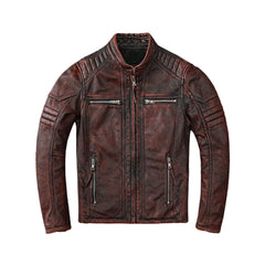 Men's Vintage Full Zip Genuine Moto Jacket