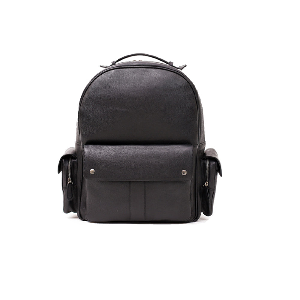 Black Rucksack Genuine Leather Travel Backpack