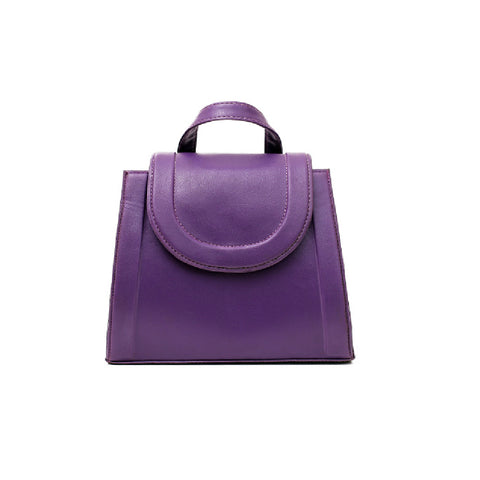 Women’s Purple Mini-size Real Leather Crossbody Bag