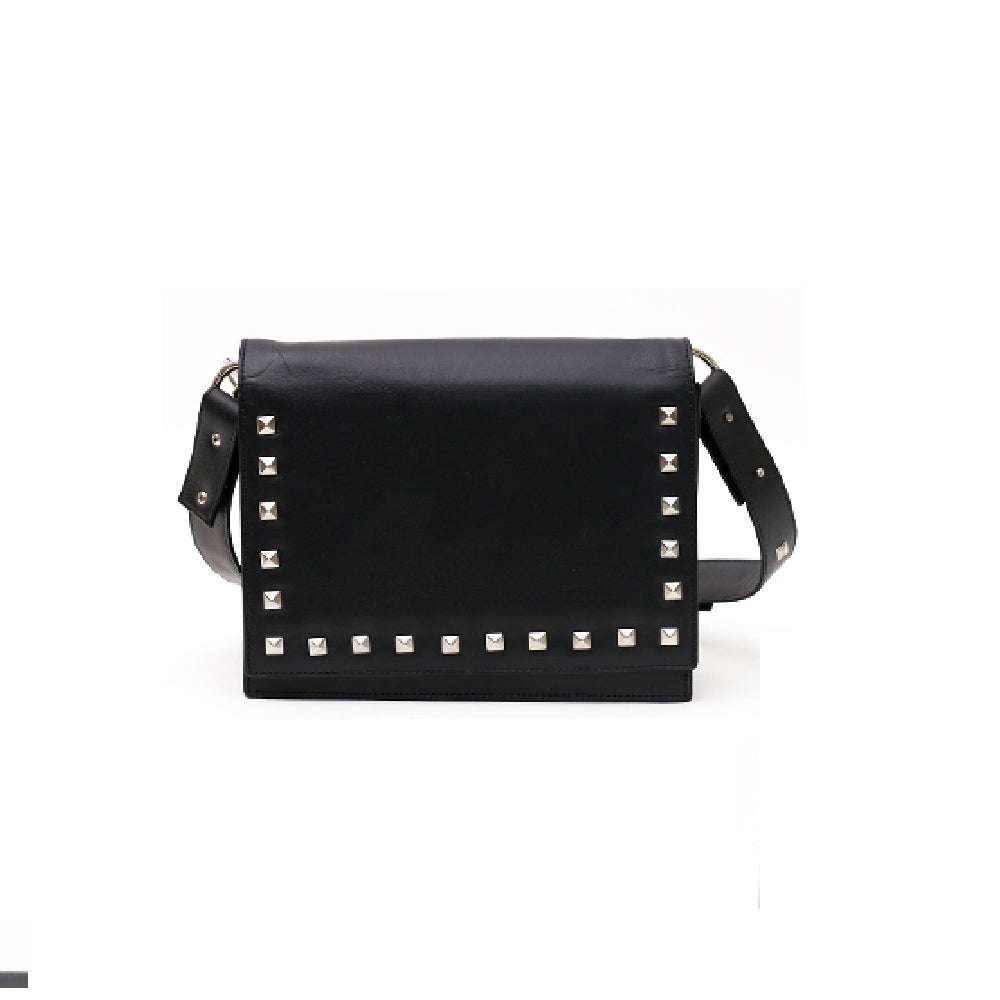 Women’s Studded Real Leather Crossbody Bag