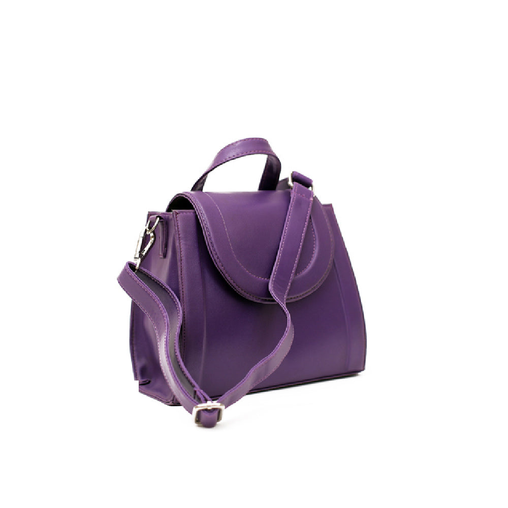Women’s Purple Mini-size Real Leather Crossbody Bag