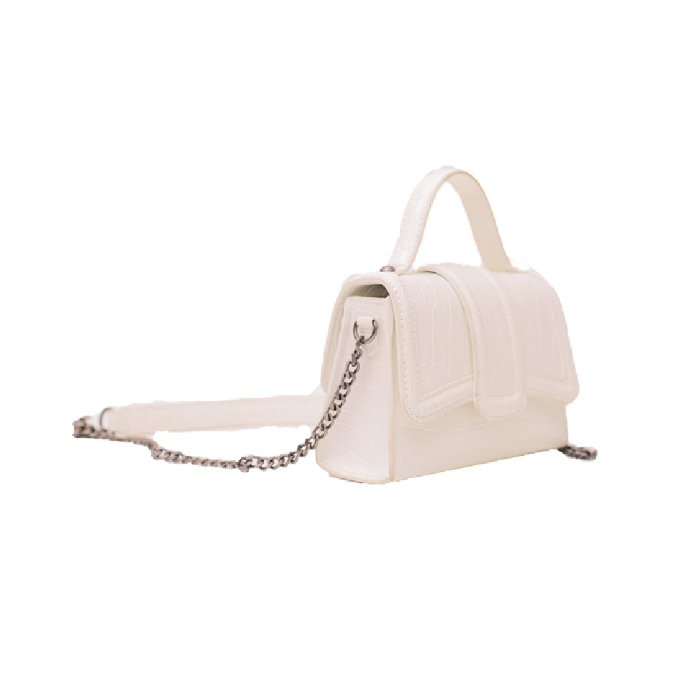 Women’s White Mini Genuine Leather Clutch Bag