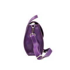 Women’s Purple Mini-size Real Leather Crossbody Bag