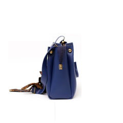 Women’s Classic Blue Genuine Leather Handbag