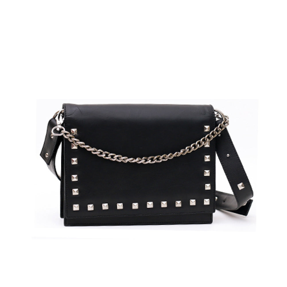 Women’s Studded Real Leather Crossbody Bag